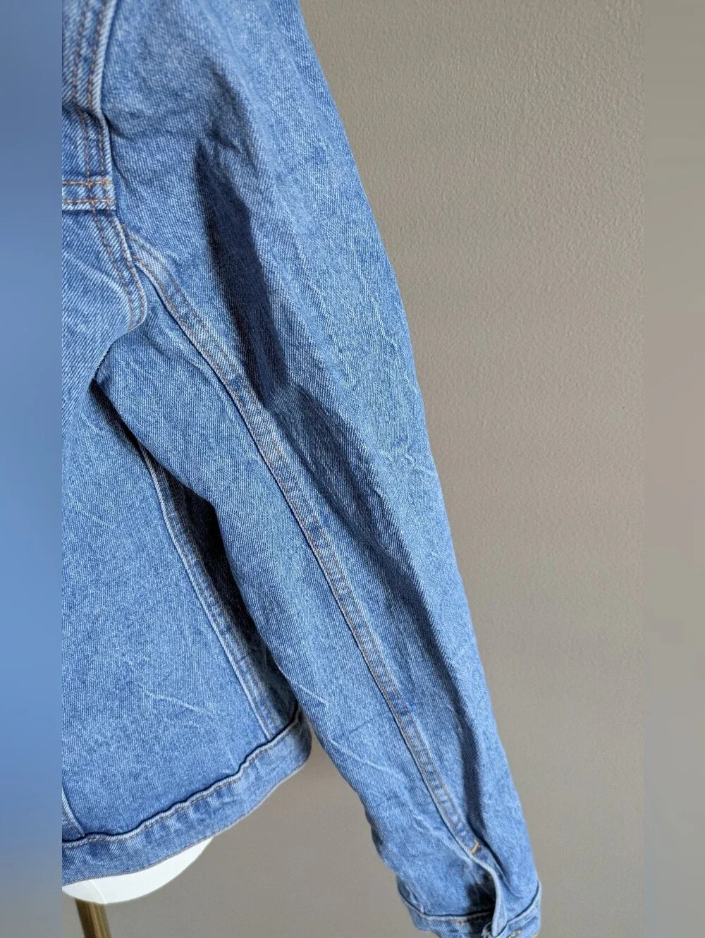 Abercrombie & Fitch A&F Long Sleeve Collared Denim Jean Button Up Jacket Large